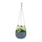 5.5" Slate Gray Faceted Hanging Ceramic Planter